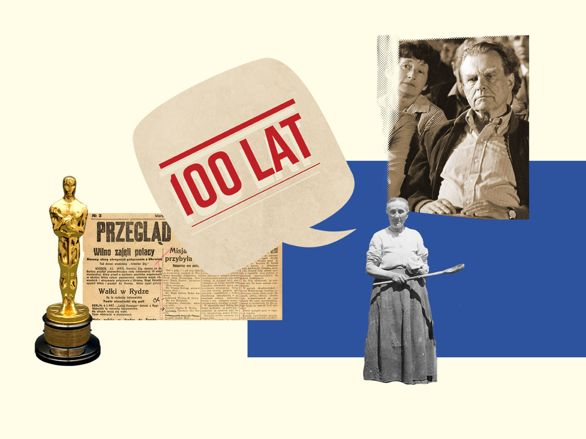 A graphic promoting the webpage 100latrazem.pl and the centenary of the PL-US relations