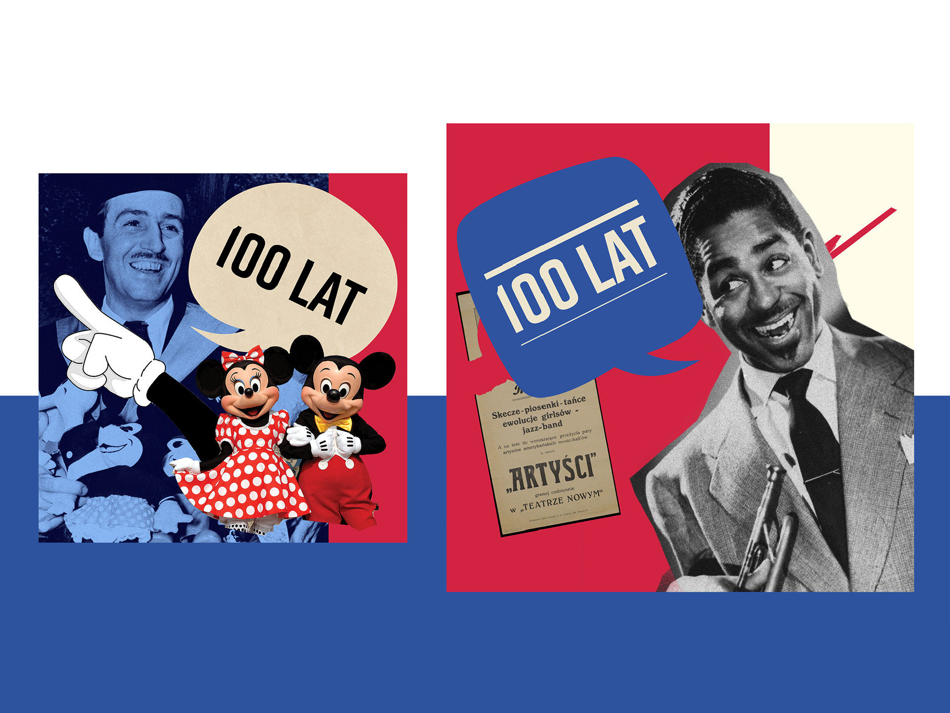 A graphic promoting the webpage 100latrazem.pl and the centenary of the PL-US relations